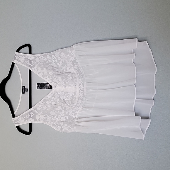 Torrid NWT Fairycore Romantic white chiffon sleeveless babydoll top size large - Picture 2 of 8